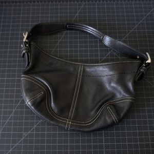 Vintage black leather Coach purse